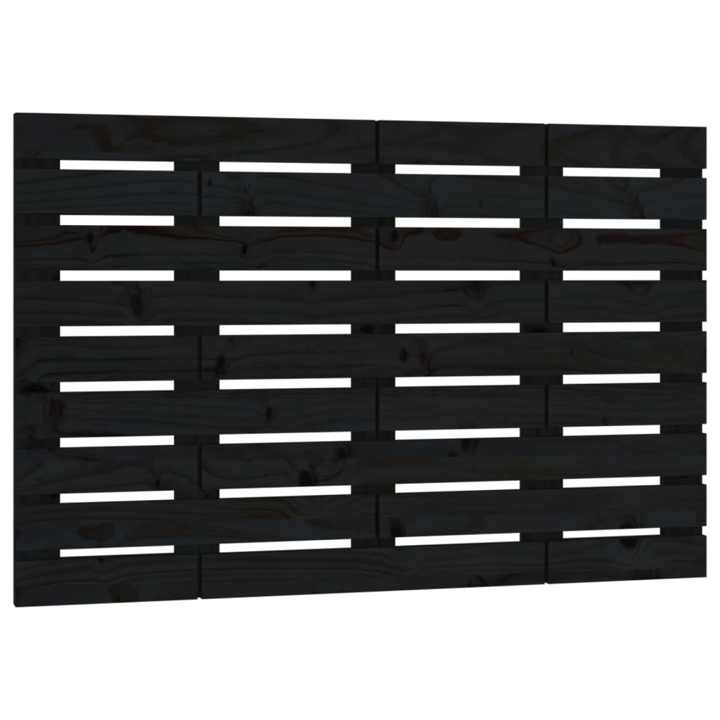 Wall Headboard Black 81x3x63 cm Solid Wood Pine