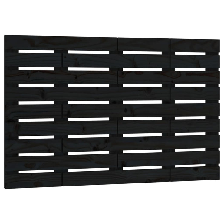 Wall Headboard Black 81x3x63 cm Solid Wood Pine