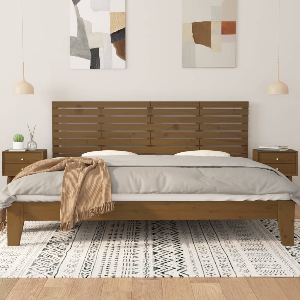 Wall Headboard Honey Brown 166x3x63 cm Solid Wood Pine