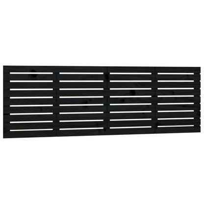 Wall Headboard Black 166x3x63 cm Solid Wood Pine