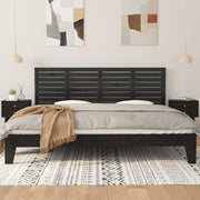 Wall Headboard Black 166x3x63 cm Solid Wood Pine