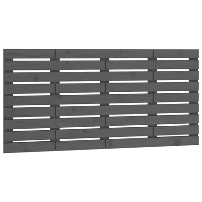 Wall Headboard Grey 141x3x63 cm Solid Wood Pine