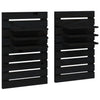 Wall-mounted Bedside Shelves 2 pcs Black Solid Wood Pine