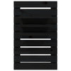 Wall-mounted Bedside Shelves 2 pcs Black Solid Wood Pine