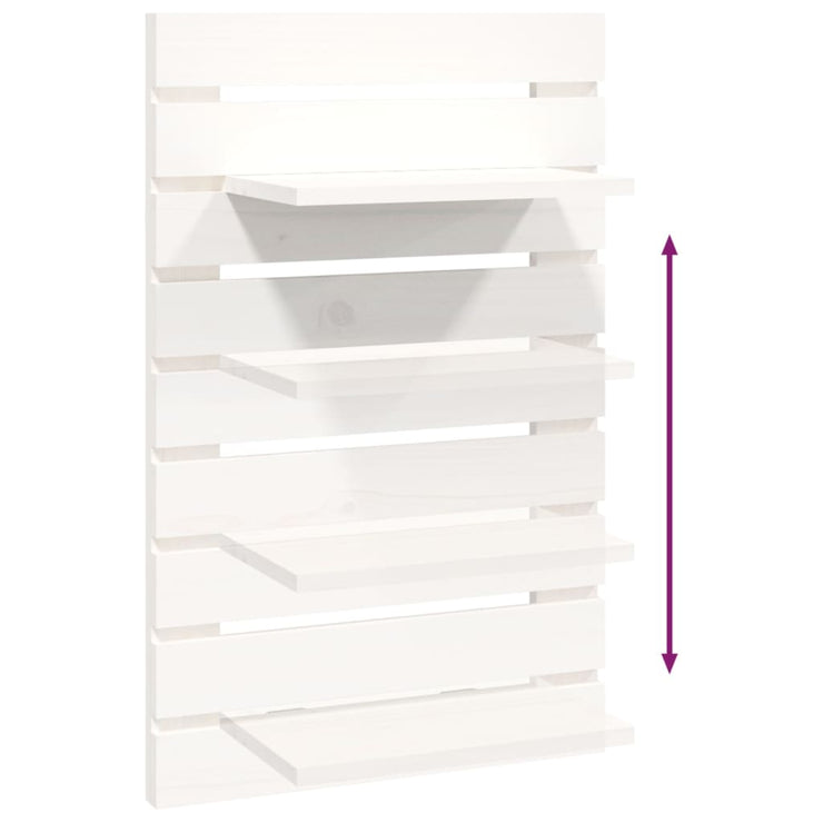 Wall-mounted Bedside Shelves 2 pcs White Solid Wood Pine