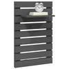 Wall-mounted Bedside Shelves 2 pcs Grey Solid Wood Pine