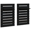 Wall-mounted Bedside Shelves 2 pcs Black Solid Wood Pine