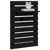 Wall-mounted Bedside Shelves 2 pcs Black Solid Wood Pine