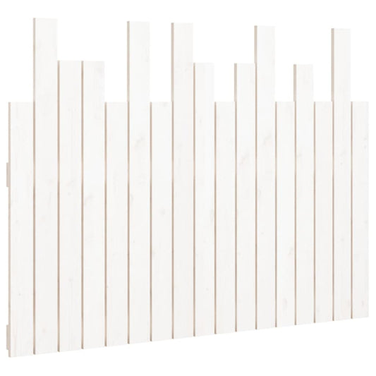 Wall Headboard White 108x3x80 cm Solid Wood Pine