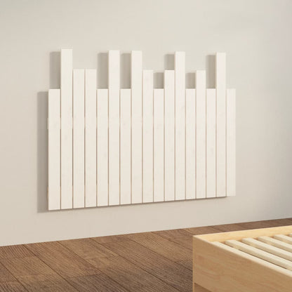 Wall Headboard White 108x3x80 cm Solid Wood Pine