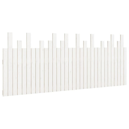 Wall Headboard White 204x3x80 cm Solid Wood Pine