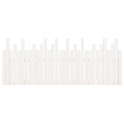Wall Headboard White 204x3x80 cm Solid Wood Pine