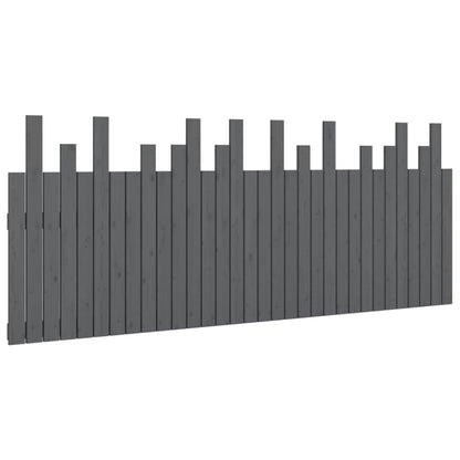 Wall Headboard Grey 204x3x80 cm Solid Wood Pine