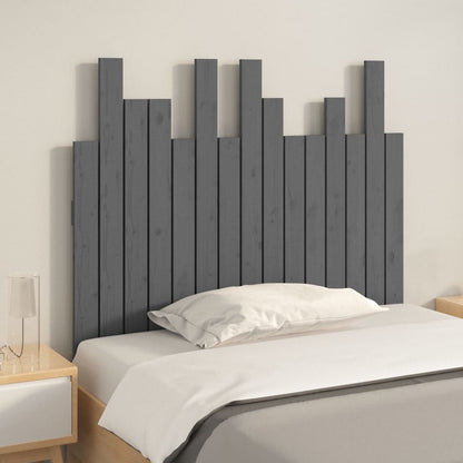 Wall Headboard Grey 95.5x3x80 cm Solid Wood Pine