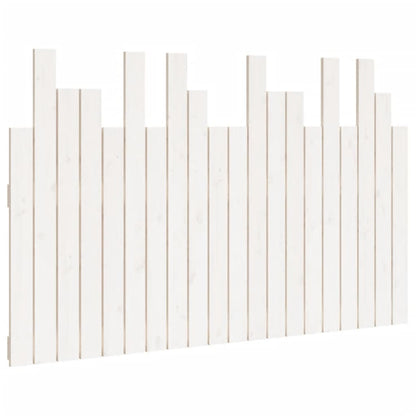 Wall Headboard White 127.5x3x80 cm Solid Wood Pine