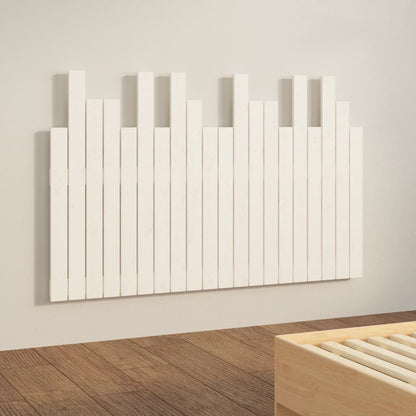 Wall Headboard White 127.5x3x80 cm Solid Wood Pine