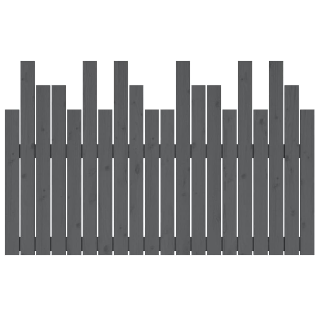 Wall Headboard Grey 127.5x3x80 cm Solid Wood Pine