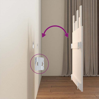 Wall Headboard White 82.5x3x80 cm Solid Wood Pine