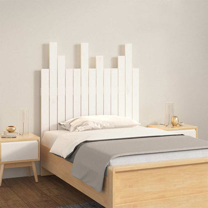 Wall Headboard White 82.5x3x80 cm Solid Wood Pine