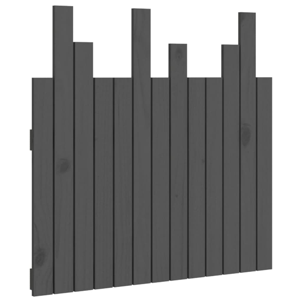 Wall Headboard Grey 82.5x3x80 cm Solid Wood Pine