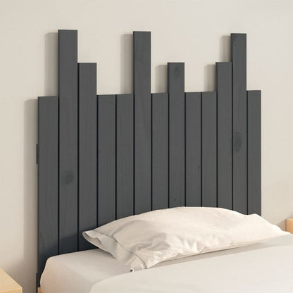 Wall Headboard Grey 82.5x3x80 cm Solid Wood Pine