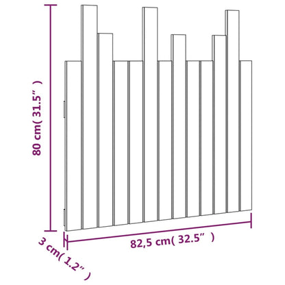 Wall Headboard Grey 82.5x3x80 cm Solid Wood Pine