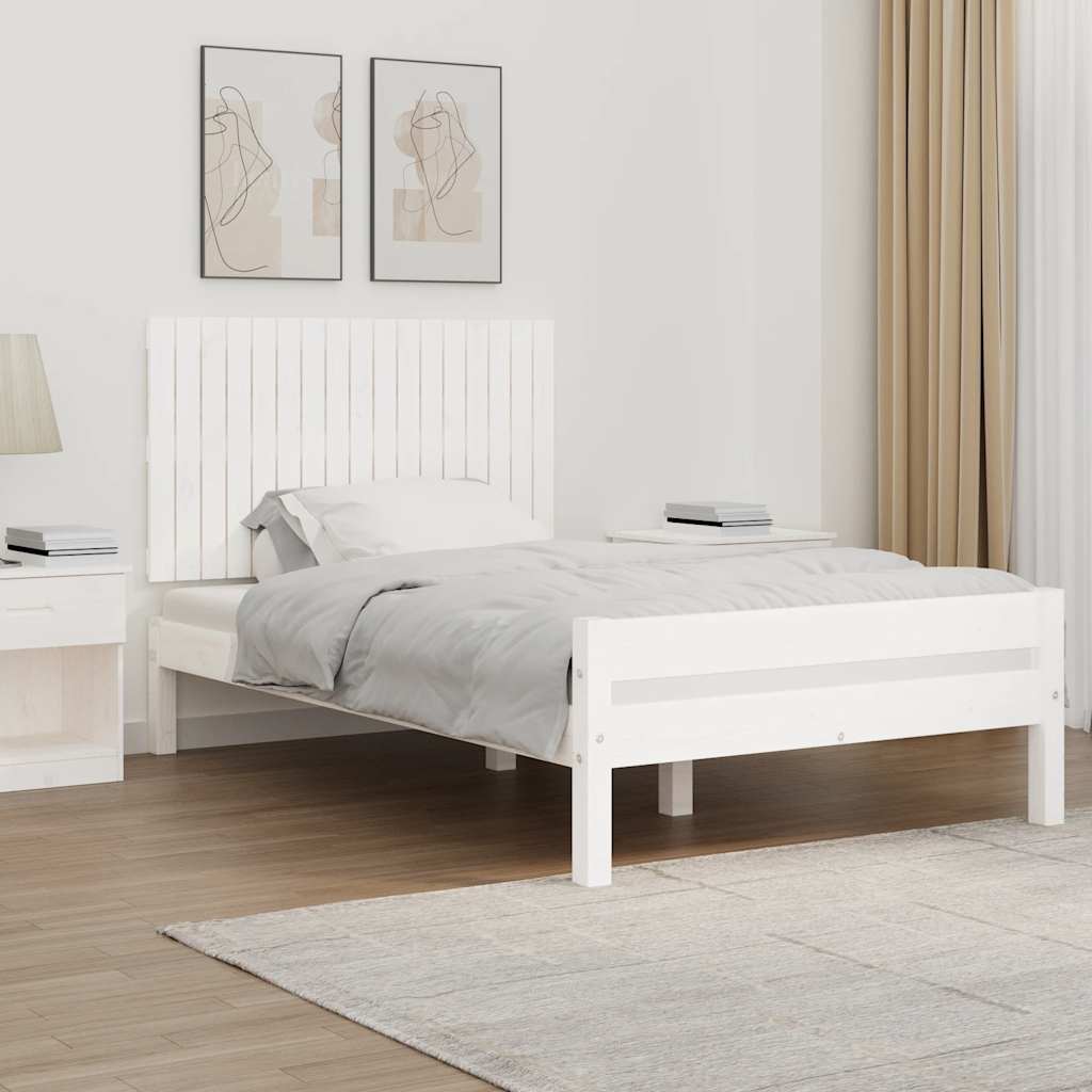 Wall Headboard White 108x3x60 cm Solid Wood Pine