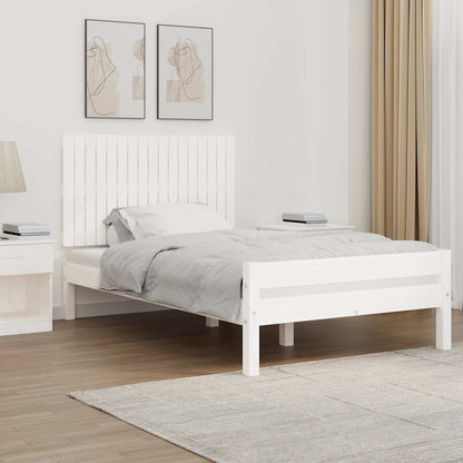 Wall Headboard White 108x3x60 cm Solid Wood Pine