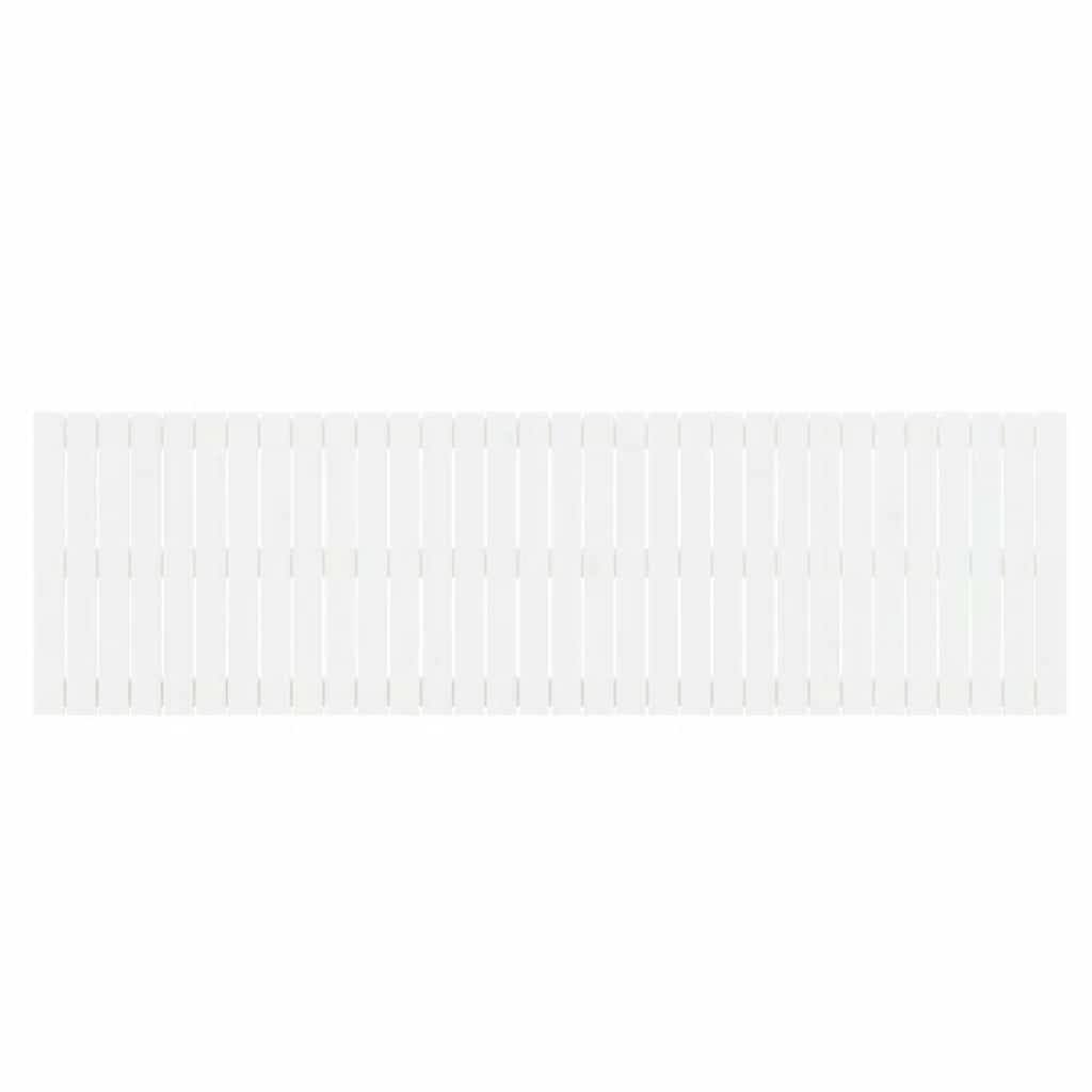 Wall Headboard White 204x3x60 cm Solid Wood Pine