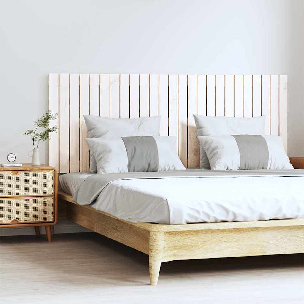 Wall Headboard White 159.5x3x60 cm Solid Wood Pine