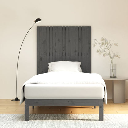 Wall Headboard Grey 108x3x110 cm Solid Wood Pine
