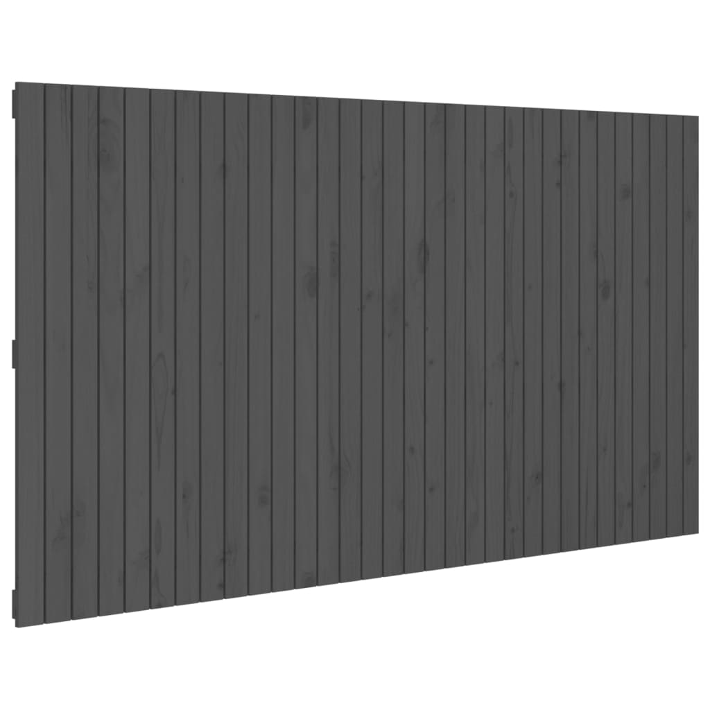 Wall Headboard Grey 204x3x110 cm Solid Wood Pine