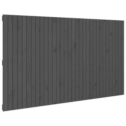 Wall Headboard Grey 204x3x110 cm Solid Wood Pine