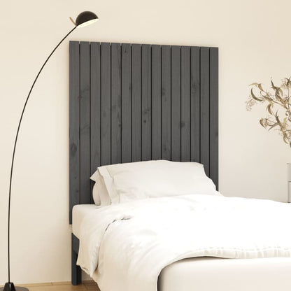 Wall Headboard Grey 95.5x3x110 cm Solid Wood Pine