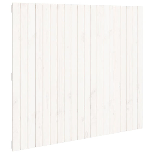 Wall Headboard White 127.5x3x110 cm Solid Wood Pine