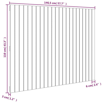Wall Headboard 146.5x3x110 cm Solid Wood Pine
