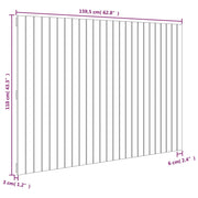 Wall Headboard Black 159.5x3x110 cm Solid Wood Pine