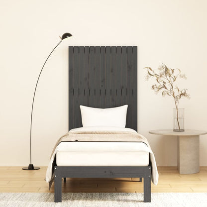 Wall Headboard Grey 82.5x3x110 cm Solid Wood Pine