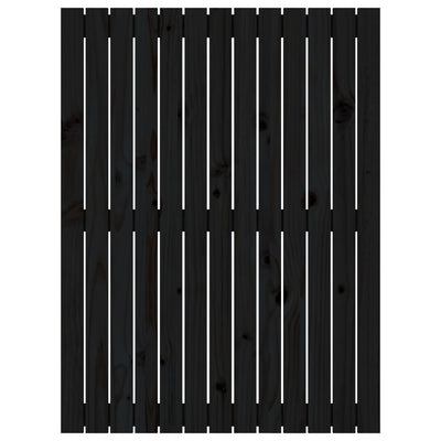 Wall Headboard Black 82.5x3x110 cm Solid Wood Pine