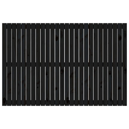 Wall Headboard Black 166x3x110 cm Solid Wood Pine