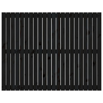 Wall Headboard Black 140x3x110 cm Solid Wood Pine