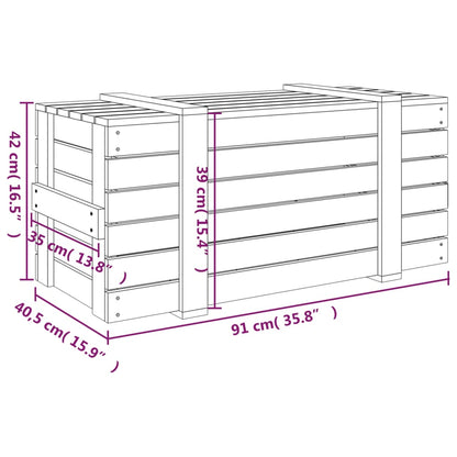 Storage Box Honey Brown 91x40.5x42 cm Solid Wood Pine