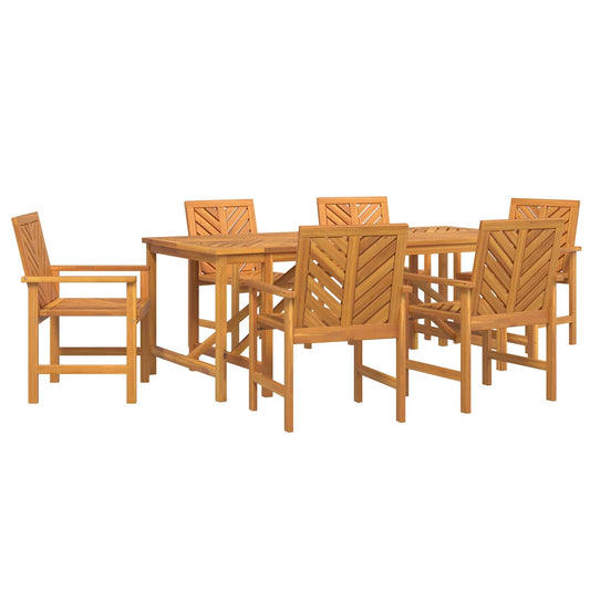 Garden Dining Set 7 pcs Brown Solid Acacia Wood