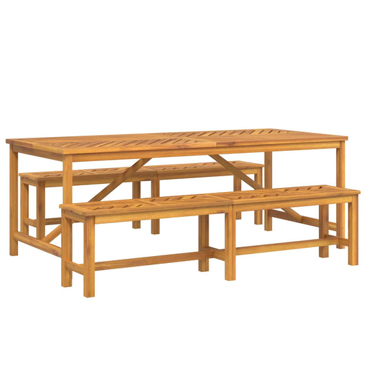 Garden Dining Set 3 pcs Brown Solid Acacia Wood