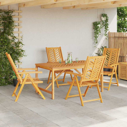 Garden Dining Set 5 pcs Brown Solid Acacia Wood