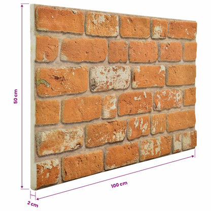 Wall Panels 10 pcs Brick 100 x 50 cm EPS Foam