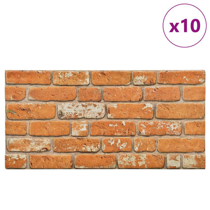 Wall Panels 10 pcs Brick 100 x 50 cm EPS Foam