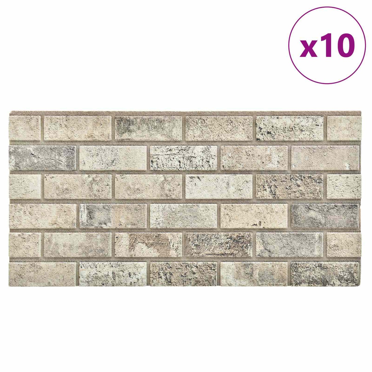Wall Panels 10 pcs Sand 100 x 50 cm EPS Foam