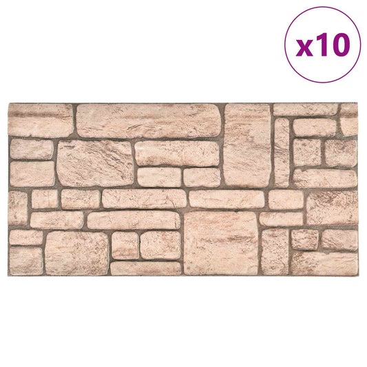 Wall Panels 10 pcs 100 x 50 cm Beige EPS Foam