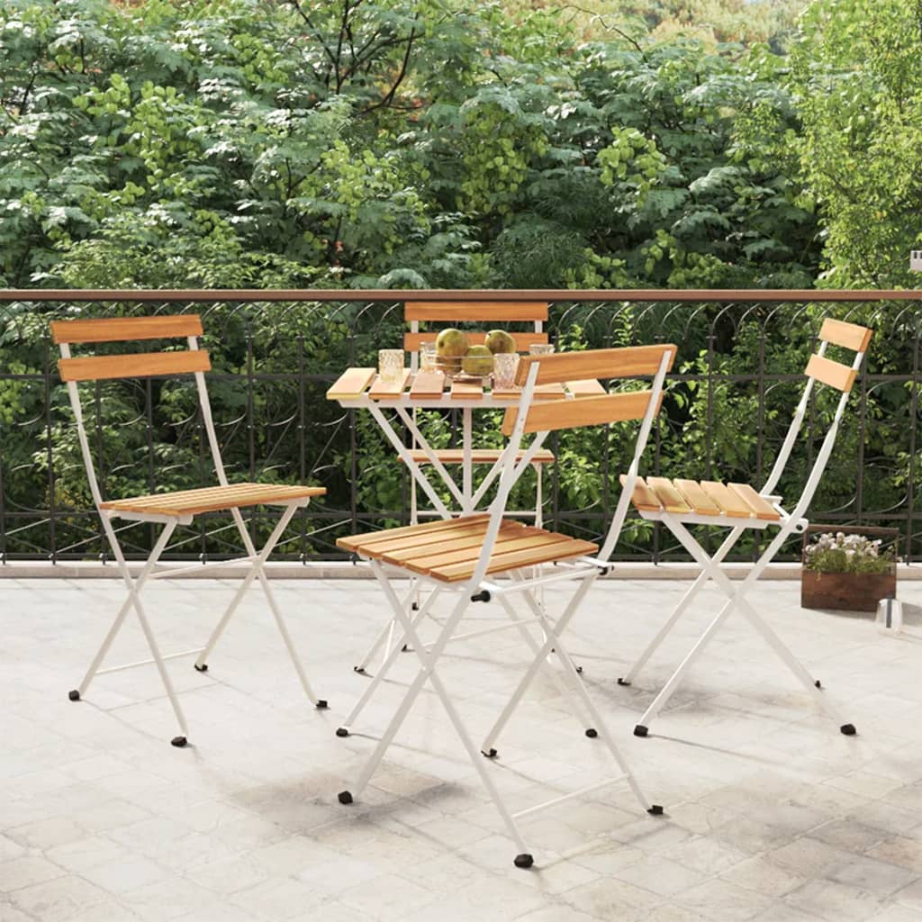 Folding Bistro Chair | Set of 4 | Natural wood